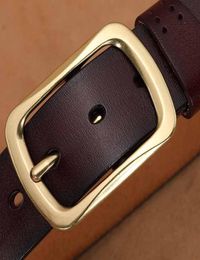 Belts 110 120 130 140 150 Plus Large Long Size Belt Men Genuine Leather Wasit Strap Alloy Gold Pin Buckle Male Soild 20214379345