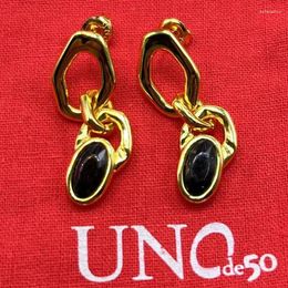 Stud Earrings 2024 UNOde50 Selling Exquisite Gemstone Women's Jewelry Romantic Gift Bag In Europe And America