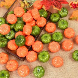 Decorative Flowers 25/50Pcs Mini Artificial Pumpkin Fake Simulation Food Vegetable Halloween Props DIY Crafts For Home Supply