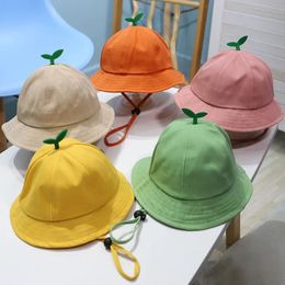 Childrens Spring Summer Thin Boys And Girls Sunscreen Kindergarten Baby Sun Hat Travel Rope Fisherman Cotton Beach 240429