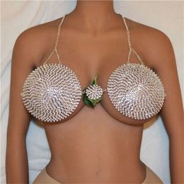 Costume Accessories Exaggerated Sexy Rhinestone Bikini Women's Fashion Ball Party Crystal Body Bra Chain Wear Jewelry Accessories