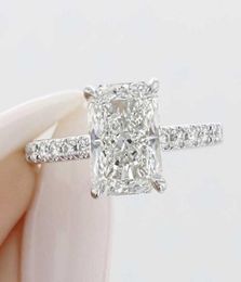 Cluster Rings Eternal 925 Sterling Silver 4ct Radiant Cut Simulated Diamond Wedding Engagement Cocktail Gemstone Sets For Women Je4791971