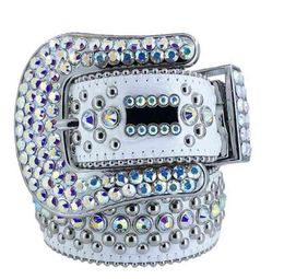 2022 Simon rhinestone Belt with bling rhinestones for mens Women Designer belts as birthday Christmas gift pNn8368354