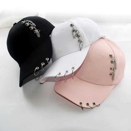 Ball Caps Hip Hop Truck Driver Hat Visors Womens Buckle Baseball Adjustable Vintage Iron Chain Outdoor Cassette Direct Shipping Q240429