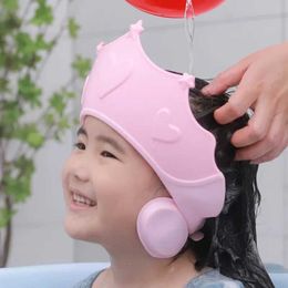 Shower Caps Baby shower soft cap with adjustable shampoo cap suitable for childrens ear protection safety childrens shampoo shower protective coverL2404