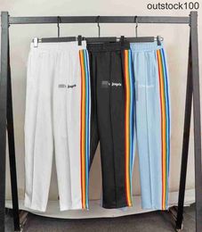 High end designer shorts for Paa Anggles Correct version stripe sports casual pants SLIM STRAIGHT pants light blue ribbon With 1:1 original labels