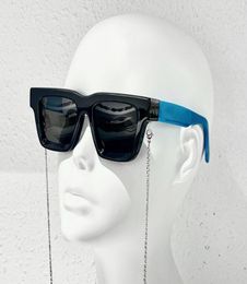 Luxury Square Millionaires Sunglasses for Men Blue Black Dark Lenses Sun Shades UV Protection Eyewear with Box6593887