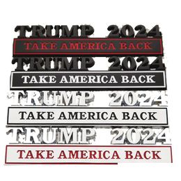 Car Badges Trump 2024 Metal Sticker Decoration Party Favour Us Presidential Election Supporter Body Leaf Board Banner 12.8X3Cm Drop Del Otnhf