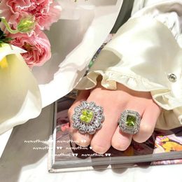 Cluster Rings Luxury S925 Silver CZ For Bridal Wedding Ceremony Party Fashion Accessories High Quality Women's Statement Jewellery