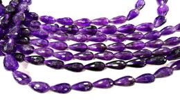 16quot Strand Natural Amethyst Qaurtz Pear Drop Amethyst Faceted Tear Drop Briolettes 820mm Loose Gemstone Drops Beads High Q8889447