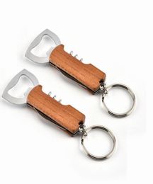 Durable Stainless Steel Keychain CorrosionResistant Anti Wear Keyring Red Wine Bottle Opener Key Chians For men women SN23275794158