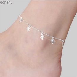 Anklets Charm Clover Anklets for Women Jewelry Jewelry Trend 925 Sterling Silver Anklet Party Party Exploy Girls WX