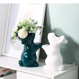 Vases Vase Ceramic Simulation Animal Sculpture Crafts Flower Arrangement Hydroponics Home Decoration
