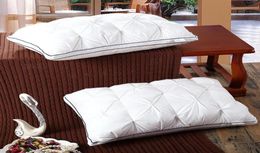 Pure White High Counts Cotton Pillow Cover Feather Goose down filling 48x74cm Bedding Pillows Neck Health Care Pillows9357344