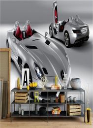 WDBH 3d wallpaper custom po mural Silver domineering Grey sports car living room home decor 3d wall murals wallpaper for walls 3757241