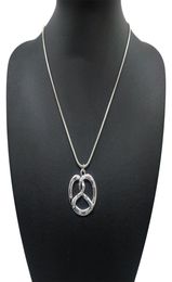 Traditional Bavarian Pretzel Necklace Pendant Antique Silver Short Rhinestone Statement Necklaces For Women Jewelry8926907