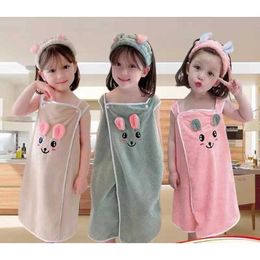 Towels Robes Advanced childrens bath towels bath towels swimsuits headbands suitable for elderly children aged 3-15 absorbableL2404