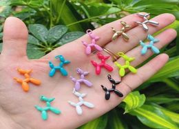 20Pcs est Cute Balloon Dog Puppy Necklace Fashion Colorful Enamel Pendant Jewelry Unisex For Gift Party 21072025571315580393