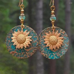 Dangle Earrings Boho Sunflower Creative Fashion Vintage Engagement Wedding Drop Female Jewelry Gifts