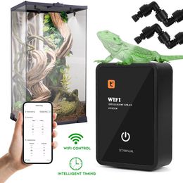 WiFi App Control Intelligent Reptile Spray Humidifier Rainforest Timing Spray System Glass Container Spray With Adjusted Nozzle 240422