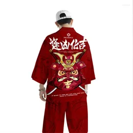 Ethnic Clothing Japanese Samurai Cardigan Invincible Print Oversized Haori Women Men Traditional Kimono Cosplay Tops Blouse Yukata