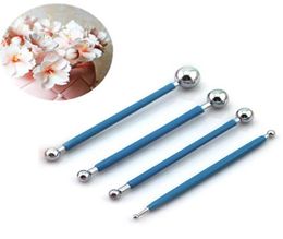 Whole 4pcsLot Sugarcarft Fondant Cake Decorating KitStainless Steel Moulding Ball Sticks Kitchen Accessories Polymer Clay To2516740