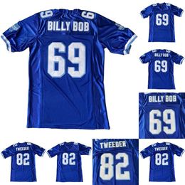 Jam Mens 69 BILLY BOB 82 Charlie Tweeder West Canaan Coyotes Varsity Blue Movie 100% Ed Football Jerseys