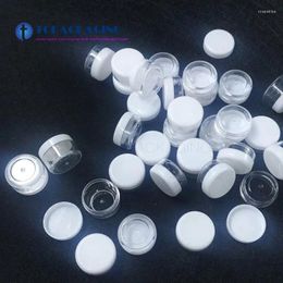 Storage Bottles 100PCS/LOT-5G Cream Jar Clear Plastic Box With White Screw Cap Small Sample Cosmetic Container Empty Mask Canister Nail Art