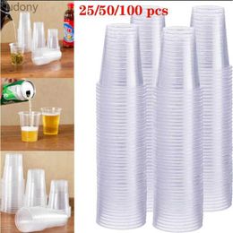 Disposable Plastic Tableware 25/50/100 pieces of new disposable transparent plastic cups for outdoor picnics birthday kitchens party tables tasting 200ml WX