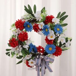 Decorative Flowers American Independence Day Party Scene Layout Wreath Pendant Large Garland Decoration Door Hanging Advent And