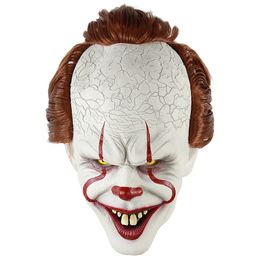 Stephen King Halloween mask Scary party costume clown Cosplay movie characters 240430