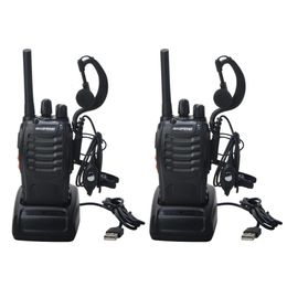 2pcs Baofeng Walkie Talkie BF-88E PMR 0.5W 16CH UHF 446.00625-446.19375MHz 12.5KHz Channel Separation with USB Charger Headset 240430