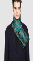 Scarves Winter Designer 160cm Long Men Teal Paisley Silk Scarf Male Brand Shawl Wrap Face Grade A Adult BarryWang6712387