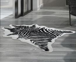 220170cm zebra animal Printed Carpet Velvet Imitation Leather Rugs Fur Animal Skins Natural Shape Carpets Nonslip Mats6616989