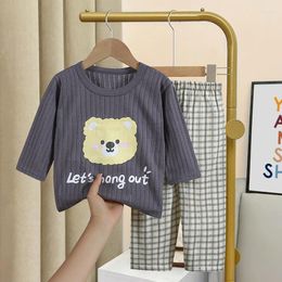 Clothing Sets Cartoon Nightwear Suits For Boys And Girls Two-piece Pure Cotton Soft Cute Long Sleeve Pyjamas Spring Autumn Home Clothes