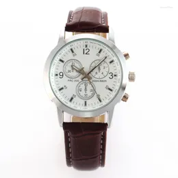 Wristwatches 2024 Men Watches Sport Leather Band Quartz Watch Mens Relogio Masculino Mannen Horloge Dropshiping