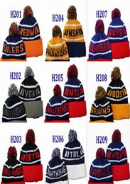 Premium Cuffed Hockey Beanie Hat with POM POM Winter Warm Knit Toque Cap Fashion Thick Beanies4980844