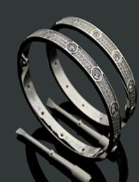 Titanium Steel 3 Row Full Diamond Bracelet Bangle Fashion Women Men Chirstmas Bangles Bracelets for lover Distance Jewellery Gift wi4192016