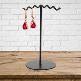 Jewelry Pouches Display Shelf Simple Iron Wave Desktop Storage Rack Black Shape Metal Stand Earrings Holder Necklace