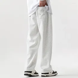 Men's Pants Soft Comfortable Versatile Sports Tie Wide Leg Sweatpants American Heavyweight Loose Casual Cotton