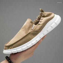 Casual Shoes Ice Silk Cloth Breathable Board Soft Sole Lazy Dad Canvas Mens