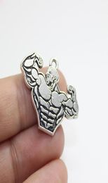 15pcslot Weight Lifting Charm Funny Strong Muscle Men Bodybuilding Weightlifting Pendants For DIY Jewelry Making pj27315213541