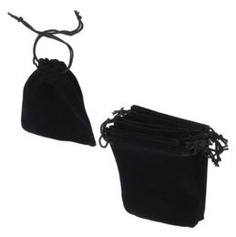 Gift Wrap 30pcs Drawstring Bag Pouches Storage Black Cloth Bags For Jewellery Small 7x9cm5235326