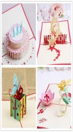 4Styles Packed birthday party supplies birthday gift greeting cards kids party favors 3D birthday pop up cards greeting card3981997
