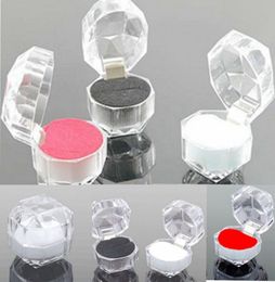 Clear Acrylic Crystal Ring Jewelry Earrings Display Boxes Storage Organizer Package Case Wedding Packaging Storage Box Cases3072470