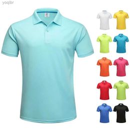 Men's Polos Plain weave dry fit polo T-shirt mens breathable polyester shirt unisex quick drying sports collar T-shirt Camissa polo Para HombresL2405