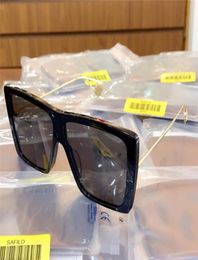 Rectangular Oversized Sunglasses 0434 Gold Black Grey Lens Oversize Sunglasses Fashion Women Sunglasses Shades with box5378328