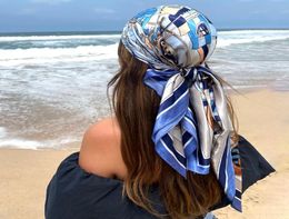 Scarves Silk Scarf Women Fashion Accessories Foulard Satin Bandana Cheveux Neckerchief Hijab Hair Head Designer2148992