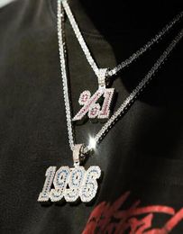 Custom Name A Z Letters Pendant Necklace with 3mm 24inch Rope Chain For Men Women Gifts Cubic Zirconia Charm Hip Hop Jewelry6147722