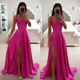 SPAGHETTI SEE SORMA ROSY FASHIT PROM Abiti rosa abiti Piatte Split Red Carpet Long Special Ocn Party Dress